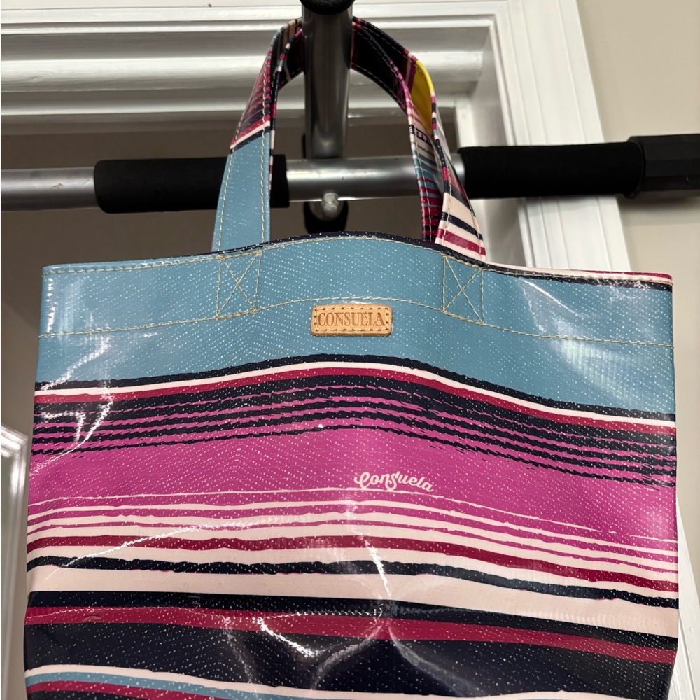 Consuela Blue and Pink Striped Tote